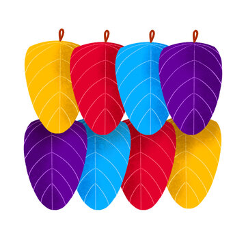Filipino fiesta layered kiping leaf-shaped wafer in primary colors