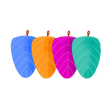 Filipino fiesta kiping leaf-shaped wafer strip in secondary colors