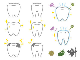 歯のアイコンイラスト1（灰色）