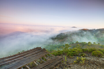 Fototapeta premium Landscape on high mountain in Doi-hua-mod, tak province, Thailand.