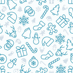 Christmas pattern with ornament retro style. Vector illustration