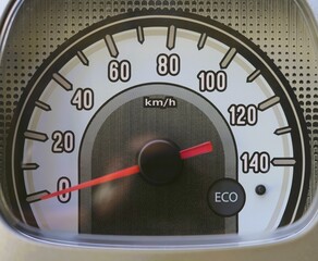 The white mileage of a motorcycle