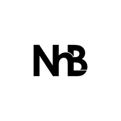 nhb letter initial monogram logo design