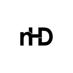 nhd letter initial monogram logo design