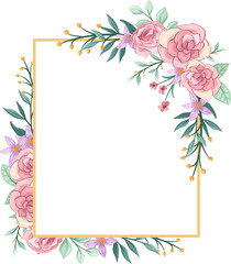 pink floral bouquet with watercolor