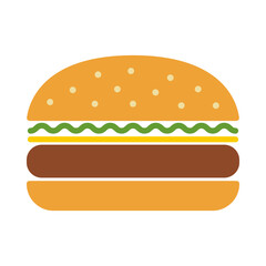 Burger, hamburger icon. Sandwich isolated on white background.