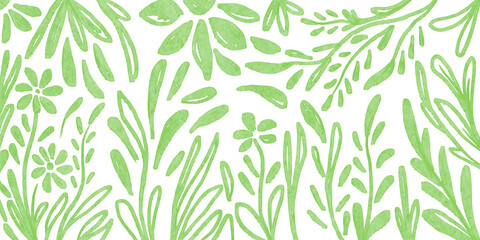 green tropical leaves brush background design