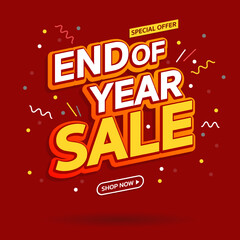 End of Year Sale. Special offer Mega sale. Banner background vector illustration