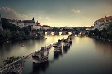 Obraz premium Bridge over the River
