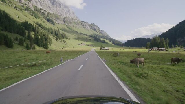 Driving video of the Sustenpass in Switzerland. The Susten pass is a famous alp road and has a scenic mountain panorama. View from the car. Experience calming nature and exciting pass roads.