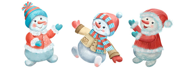 Three Funny snowmen