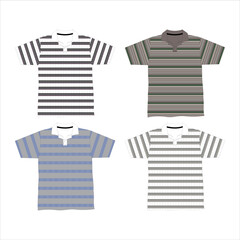 Short Sleeve Color Stripes technical Fashion flat