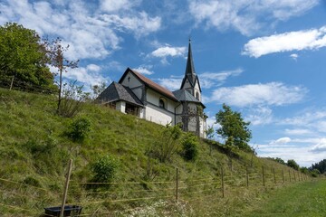 small mountain chapel in the Alps of Austria