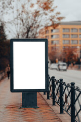 blank billboard on the roadside on the street