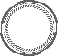 HUD futuristic element. Abstract optical aim. Circle geometric shape for virtual interface and games. Camera viewfinder for sniper weapon. 
