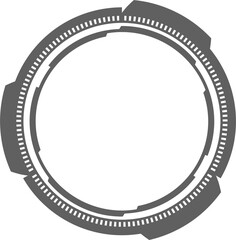 HUD futuristic element. Abstract optical aim. Circle geometric shape for virtual interface and games. Camera viewfinder for sniper weapon. 
