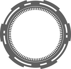 HUD futuristic element. Abstract optical aim. Circle geometric shape for virtual interface and games. Camera viewfinder for sniper weapon. 
