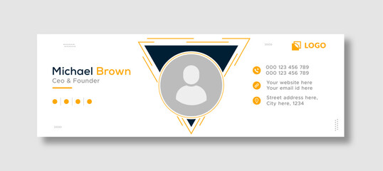 Corporate business professional modern email signature template or email footer and personal social media cover template design creative layout