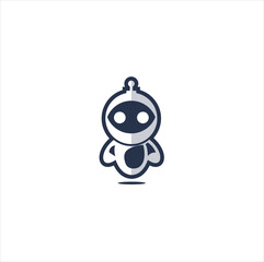 Robot mascot logo negative space template design. vectors, logo inspiration.