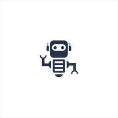 Obraz na płótnie Canvas Robot mascot logo negative space template design. vectors, logo inspiration.
