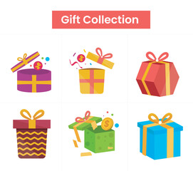 Gift collection in flat design