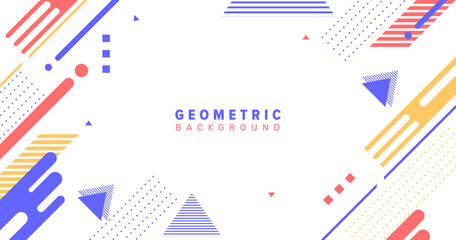 flat geometric background, 3 colors with different style elements
