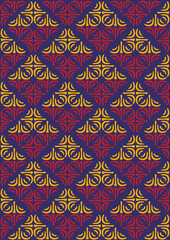 seamless pattern with elements in yellow and red
