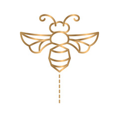 Obraz premium Vector icon. Golden bee. Suitable for logos. on a white background