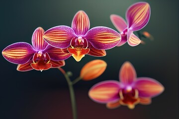RED orchid flower on Blur Background  