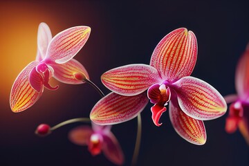 Fototapeta na wymiar RED orchid flower on Blur Background 