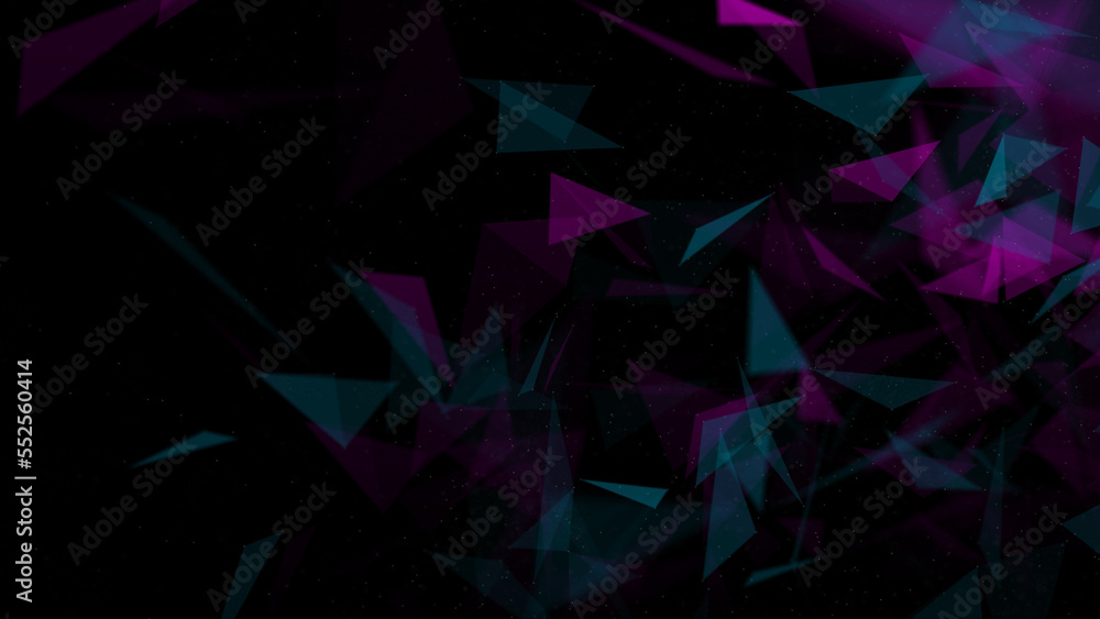 Poster abstract plexus pink and blue geometry background. digital technology network connection concept. 3d