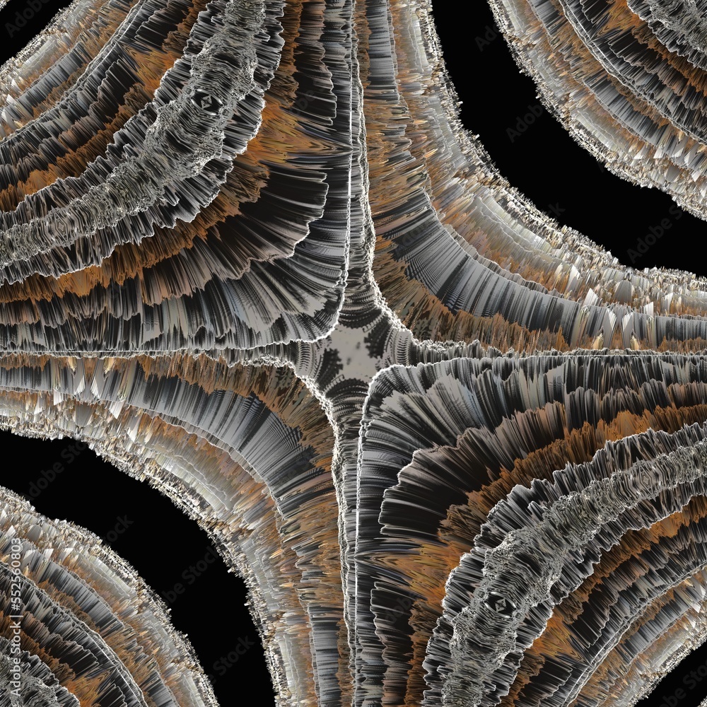 Poster oblique view on irregular grid pattern in grey and copper colours