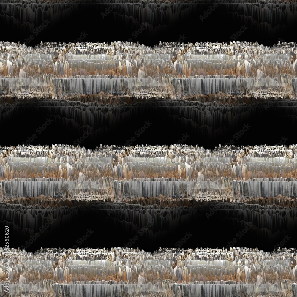 Poster oblique view on irregular grid pattern in grey and copper colours