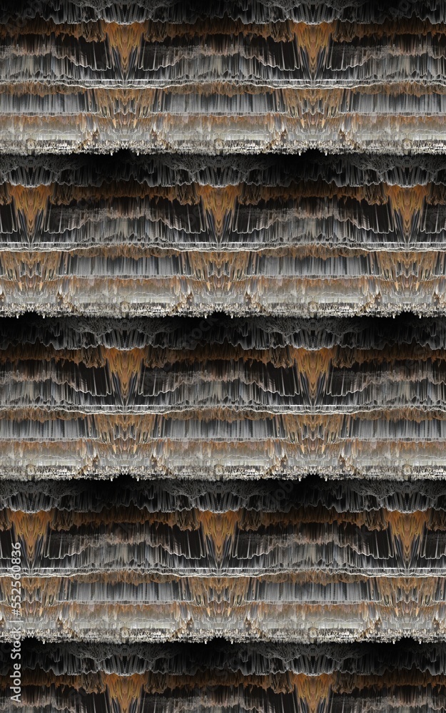 Poster oblique view on irregular grid pattern in grey and copper colours