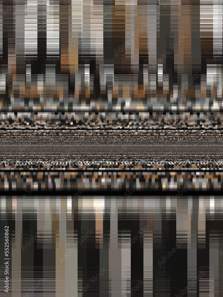 Poster oblique view on irregular grid pattern in grey and copper colours