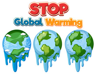 Stop global warming vector concept