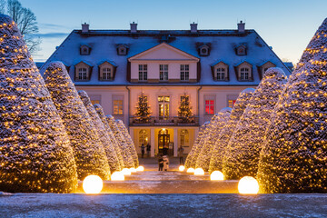Weihnachtliche Stimmung im Park Schloss Wackerbarth, Radebeul