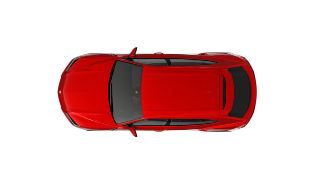 LAMBORGHINI URUS, 3d rendering of Lamborghini red car on PNG transparent background