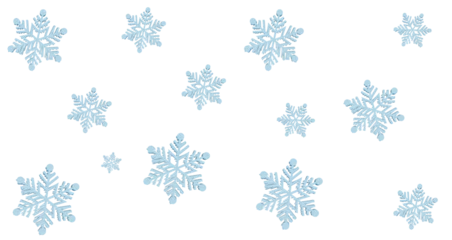 Fotobehang 3d illustration, set of snowflake transparent background © Rafael