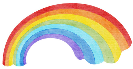 cute rainbow curve cartoon watercolor illustration
