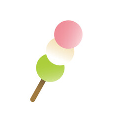 イラスト素材: ひなまつり　カットイラスト　三色団子(透過背景)
