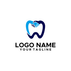 Dental Care Hand Shake Logo Design