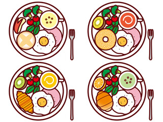 ハムエッグワンプレート