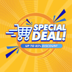 Discount offer price tag, symbol for advertising campaign in retail, sales promotion. 85 Percentage