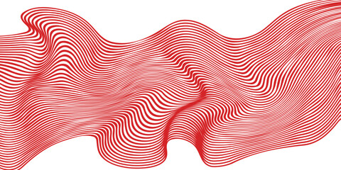 red line wave and white background