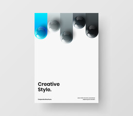 Bright realistic balls presentation concept. Vivid front page A4 design vector illustration.