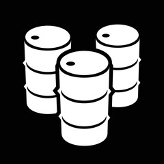 barrels icon, black and white, vector illustration 