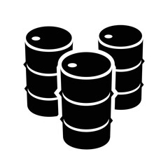 barrels icon, black and white, vector illustration 