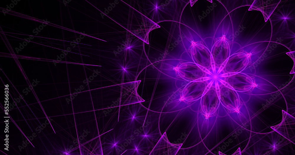 Poster fractal flower. fractal image as bacground with flower. creative element for desing