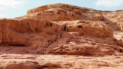 Fototapeta premium Rock and red terrain, in the national geological Timna park, Israel